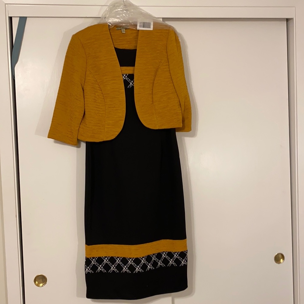 Maya Brooke Mustard Yellow Dress